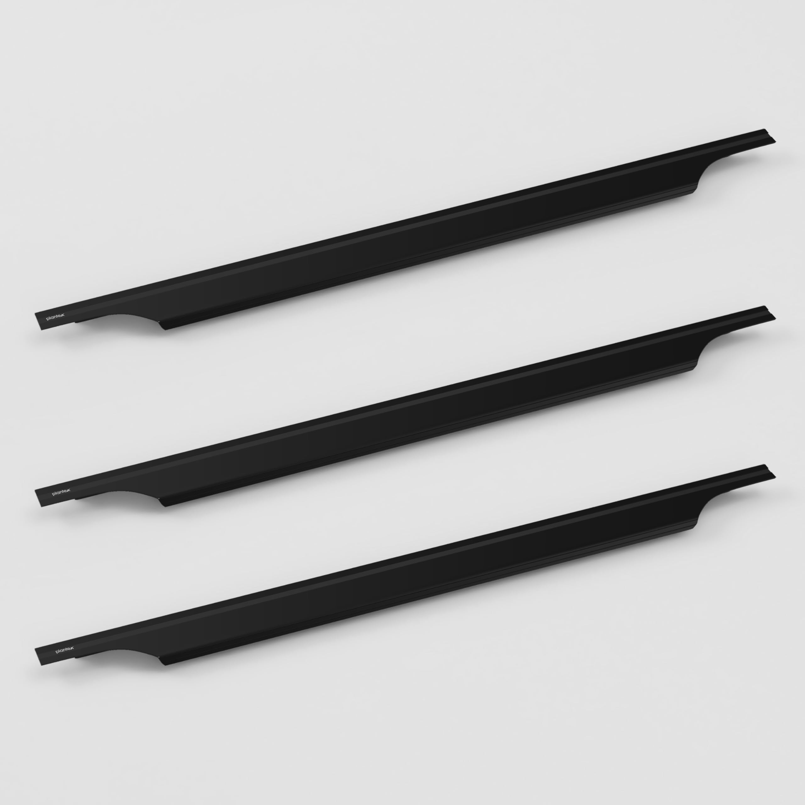 Plantex Profile Handles - Black Kitchen Drawer Pulls -12 Plantex Profile Handles - Black Kitchen Drawer Pulls -12
