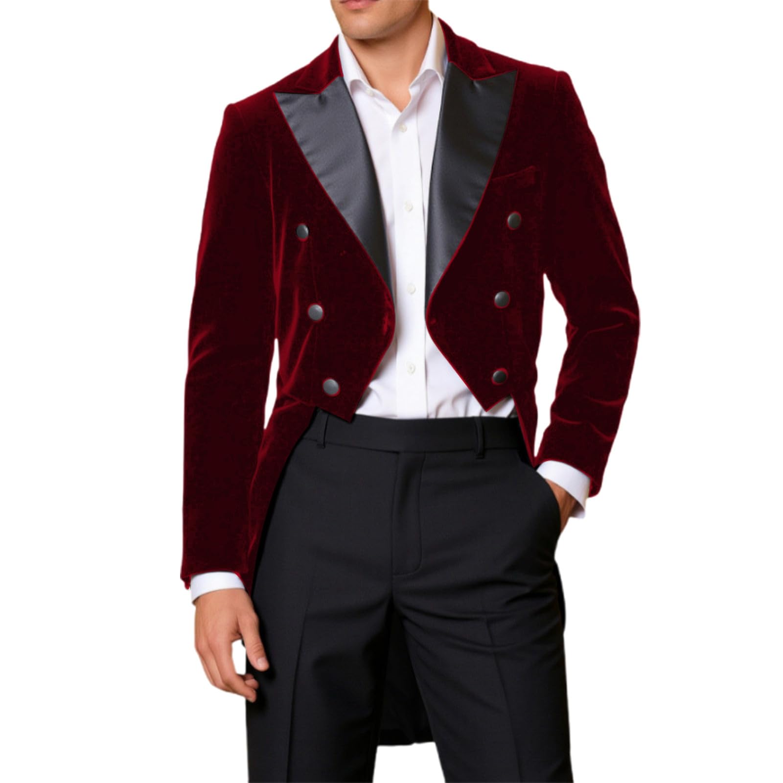 Costume De Cérémonie Queue-De-Pie Smoking Pour Homme Avec Veste Slim Fit Manteau Mariage Décontracté Revers Victorien
