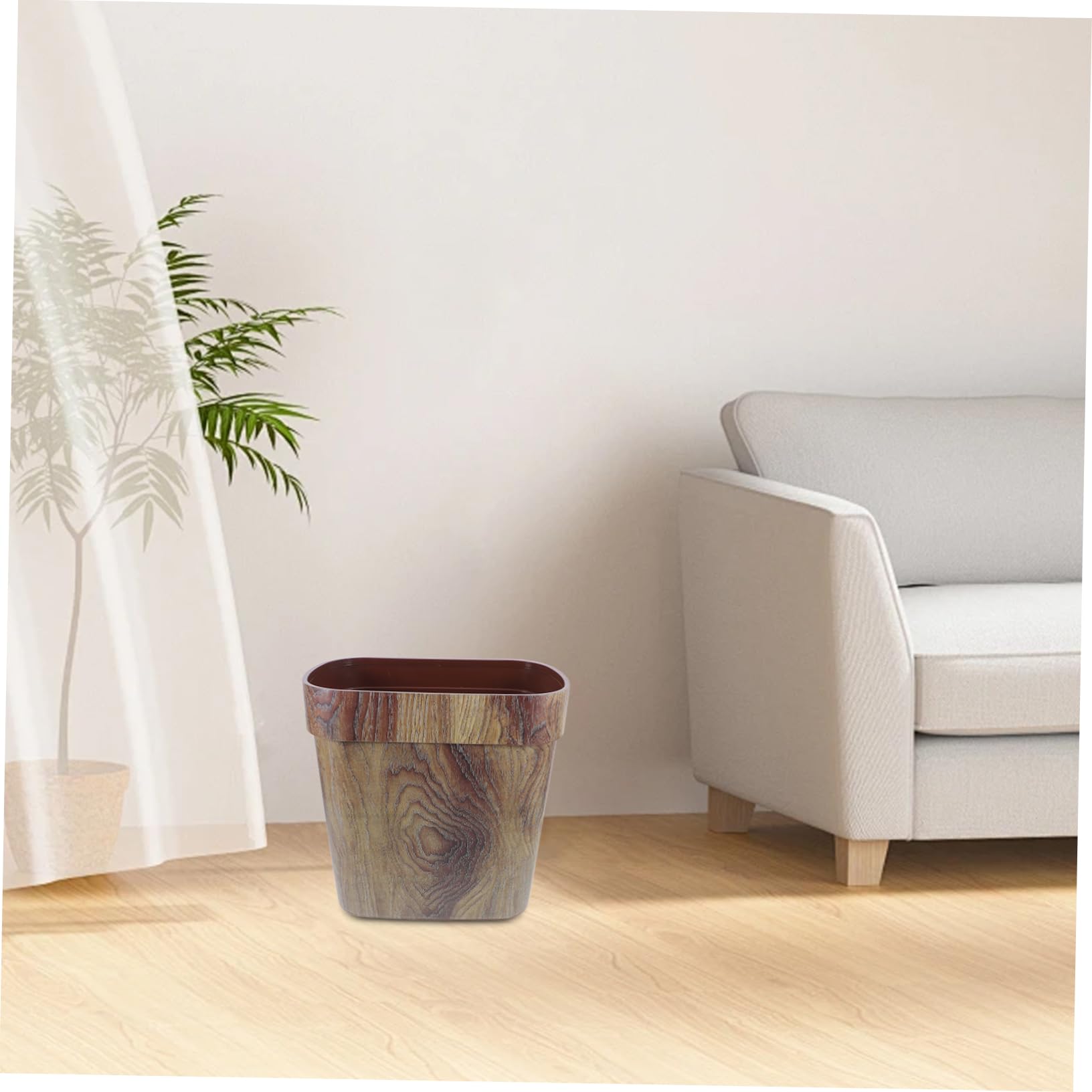 Cestino della Spazzatura a Forma Ellittica in Plastica Effetto Marmo | Design senza Coperchio, Bordo a Pressione Antiscivolo, per Bagno e Case Vacanza, Stile Semplice Moderno