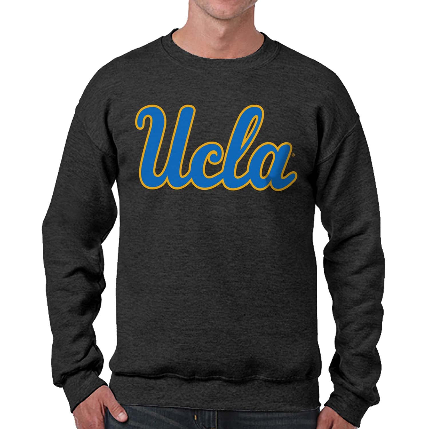 Campus Colors NCAA Charcoal Crewneck Fleece Sweatshirt - Cotton Blend Crew- Unisex - Stay Warm and Represent Your Team