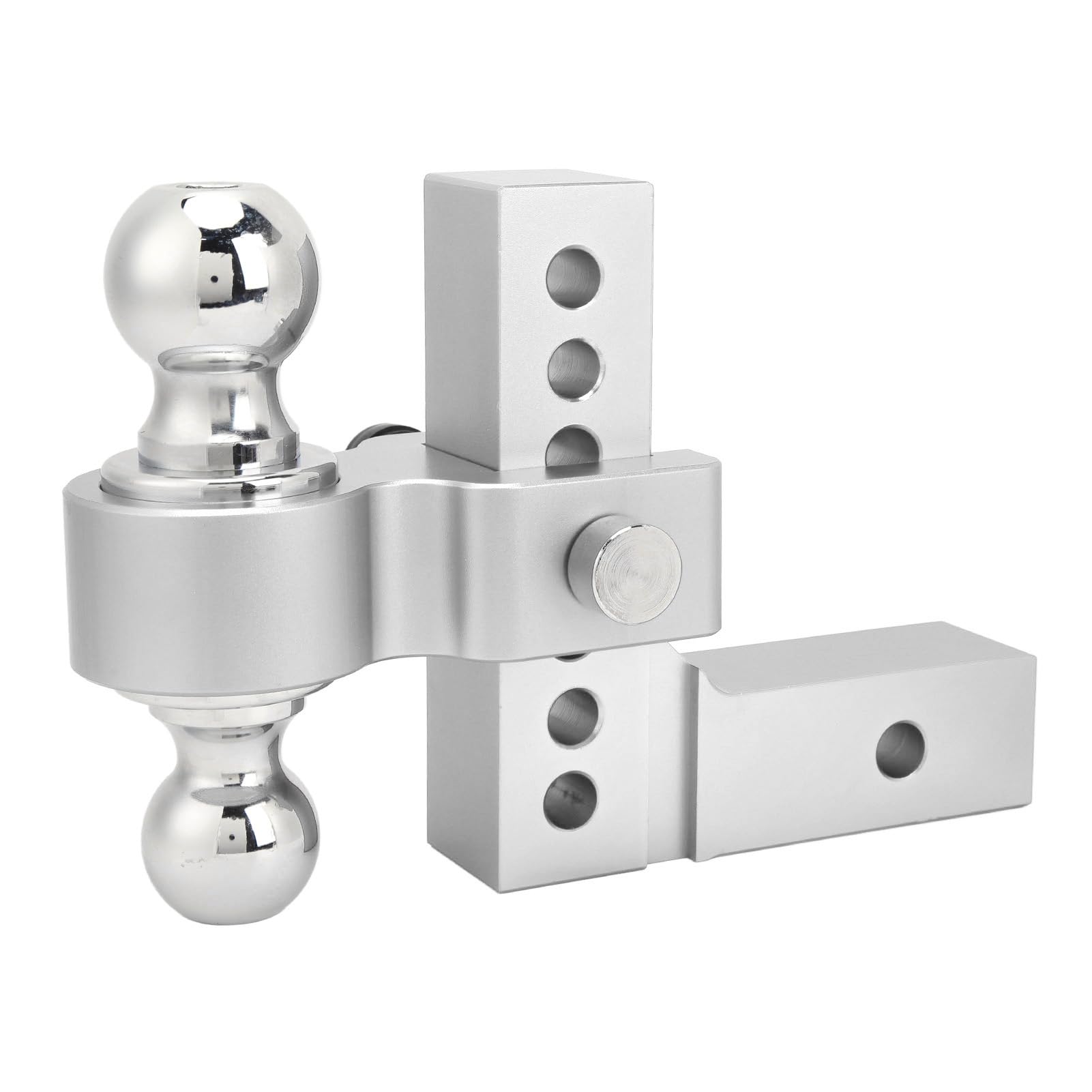 Adjustable Trailer Hitch, 6in Drop Rise 12500LBS Capacity Stainless Steel Easy Installation, Tow Hitch Balls for Heavy Duty Truck GTW Traction Hook Receiver Drop Hitch Ball Mount Electrosilvering