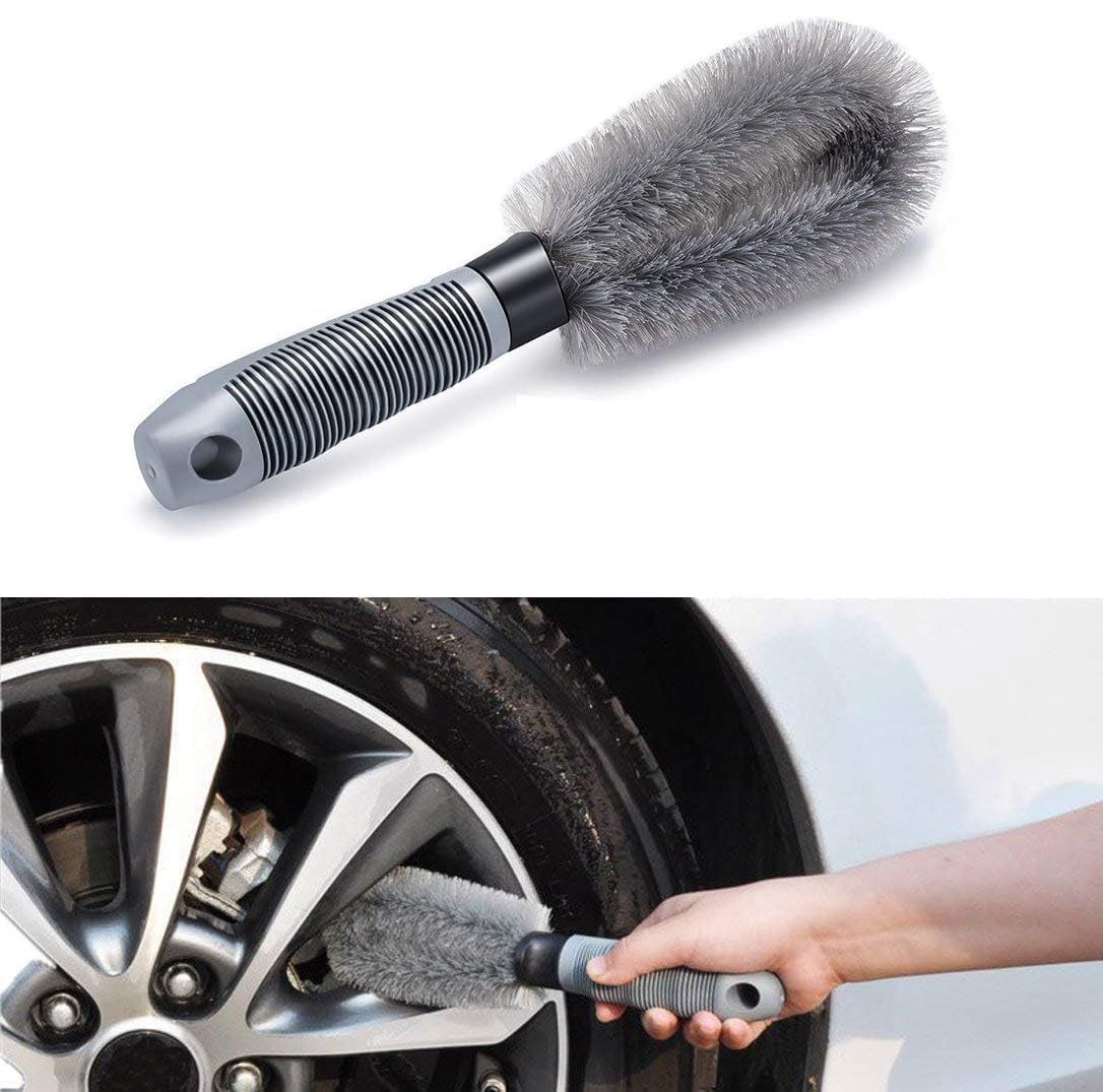 LUPINEZ Car Wheel Rim Brush Hub Clean Wash Useful Brush Car Truck Motorcycle Bike Washing Cleaning Tool, Car Wheel Cleaner Brush- 1pc (Rim Brush)