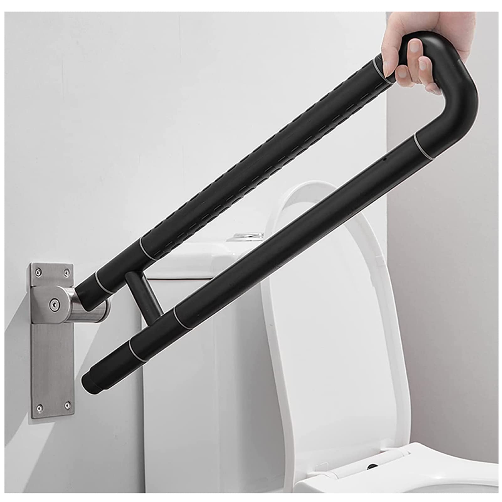 Manijas de Ducha for Ancianos, Barras de Seguridad abatibles for baño Barras de Apoyo Plegables montadas en la Pared for Inodoro for Ancianos bariátrico Embarazada Inodoro discapacitado(60cm)