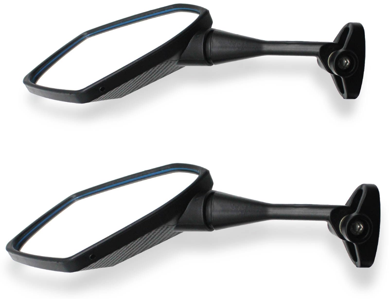 Motorcycle Mirrors, Motorbike Mirrors, 2 ABS Motorcycle Rearview Mirrors 360-Degree Rotatable Diamond Pentagonal Rearview Mirror with Screws