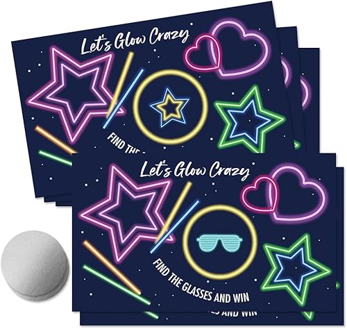 Miniatura 15 de 50 pcs tarjetas de juego para raspar con temática de regreso a los años 80, divertidas tarjetas retro de bola de luz de disco para cumpleaños, Negro