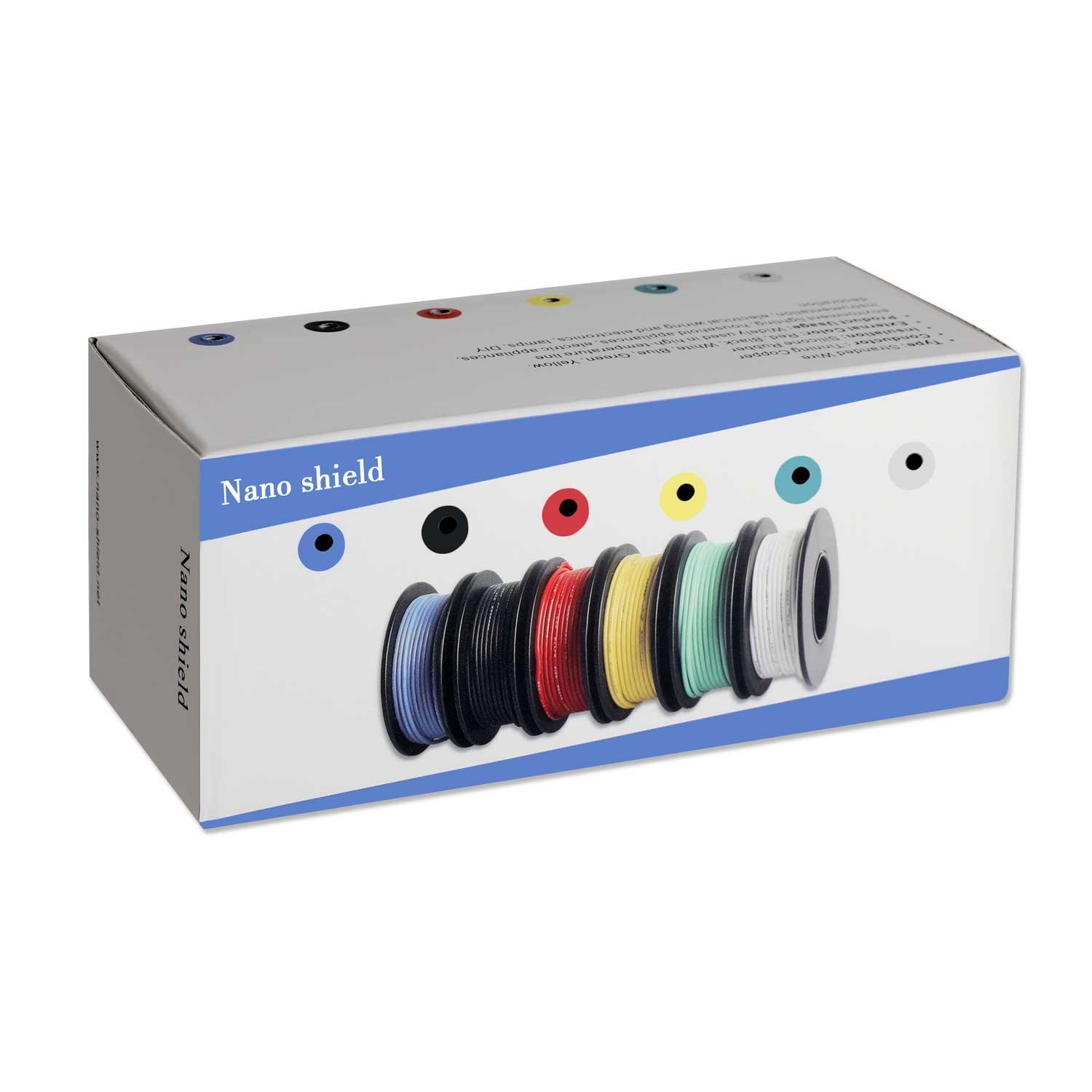 Nano Shield NS085 Hook-up Stranded Wire 22 AWG with UL3132, 6 Colors (23ft Each) Flexible 22 Gauge Silicone Wire Rubber Insulated Electrical Wire, 300V Tinned Copper Electric Cable for DIY