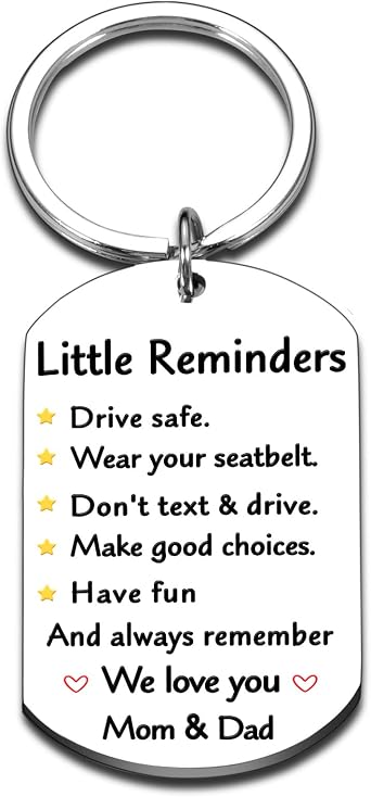 Back To School Supplies for Girls Boys Drive Safe Keychain for Him Young Men Women Gifts Daughter Son Kids from Mom Dad Birthday Wedding School Gift