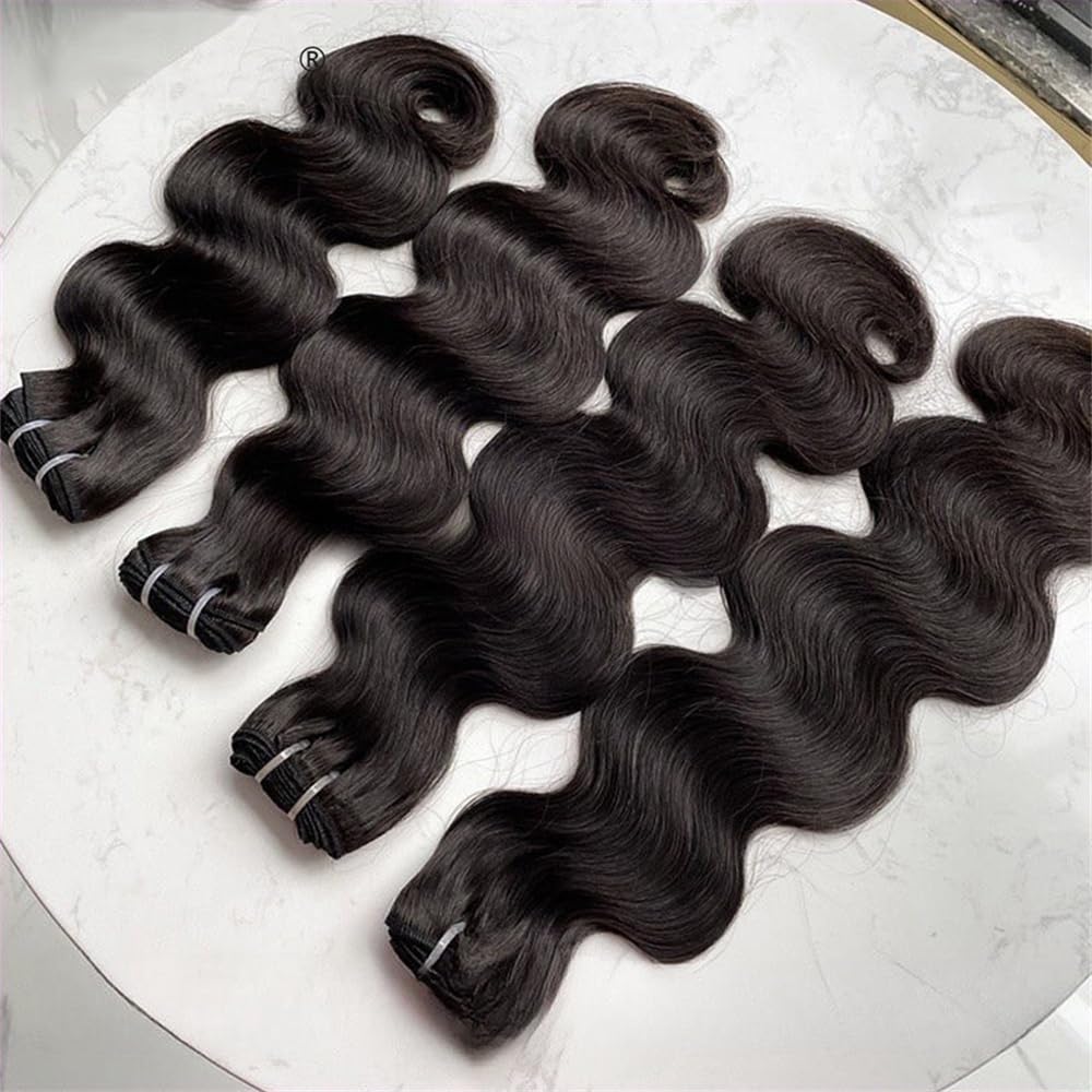 Wykwintne 10-28 cali Podwójne Drawn Virgin Body Wave Bundles 1/3/4 szt. wietnamskie ludzkie włosy nieprzetworzone przedłużanie włosów Szybkie tkanie(28 28 28)