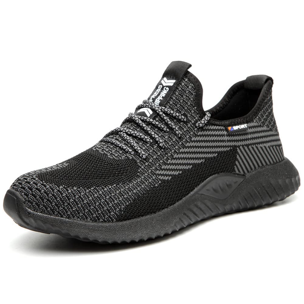 Veiligheidsschoenen Voor Heren Sneakers Met Stalen Neus Zomer Lichtgewicht Ademende Industriële Werksneakers,Khaki-42