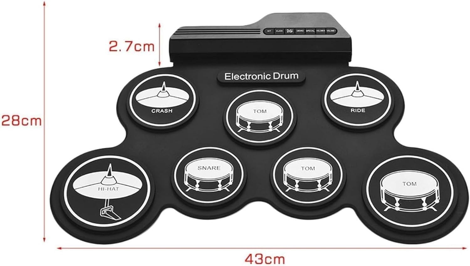 Zorimuプロフェッショナルポータブル電子ドラム 2 点セット 軽量ハンドロールドラムキット 初心者・プロ奏者・子供向け 家庭用練
