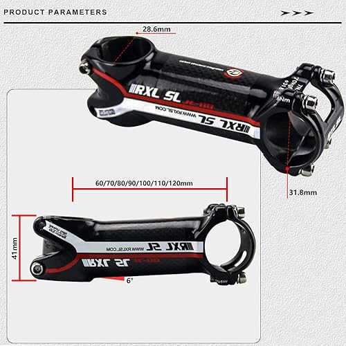 Miniatura 4 de RXL SL MTB Bike Stem 1-14 "Fibra de carbono+aleación de aluminio bicicleta de carretera de carbono manillar vástago 6 grados bicicleta de montaña