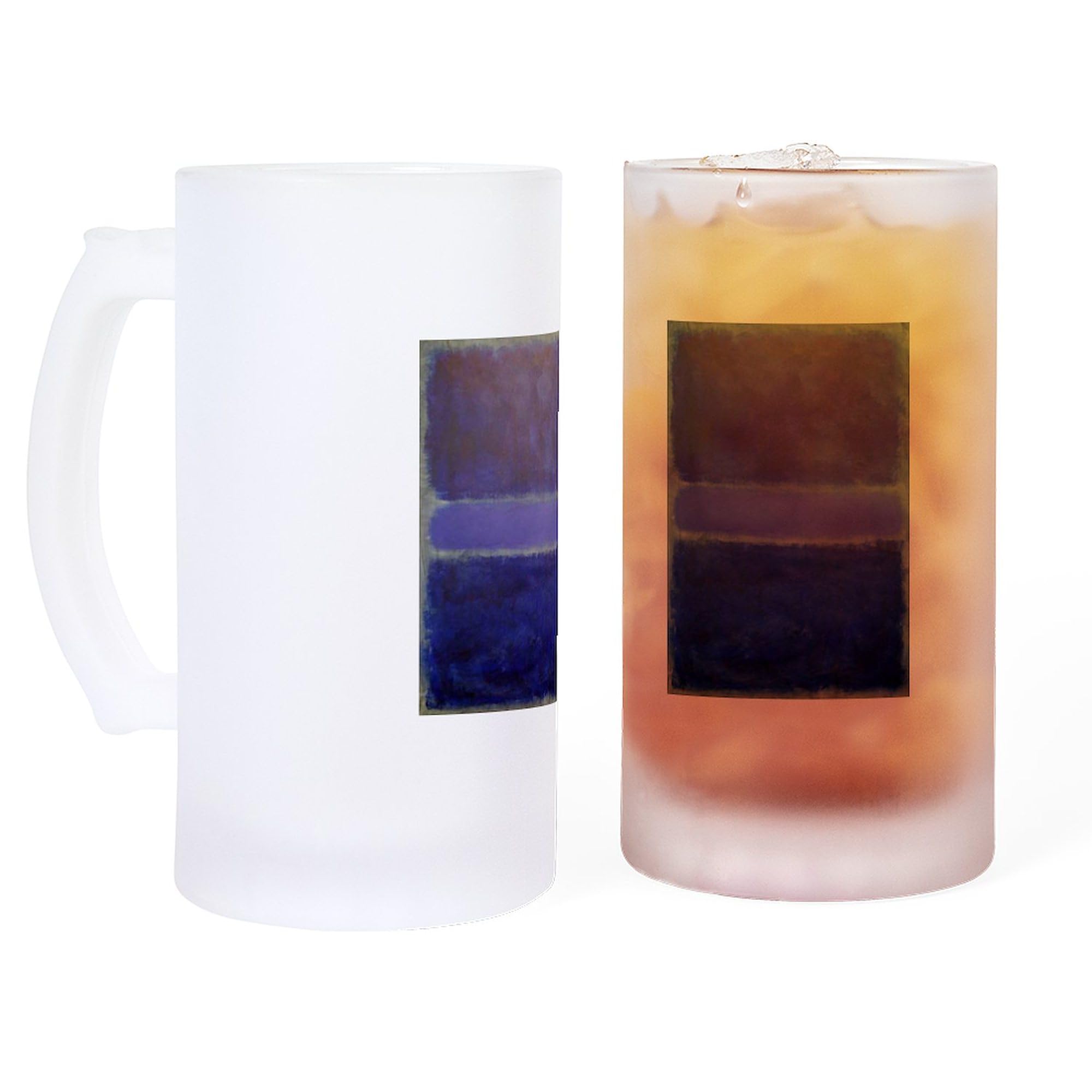 CafePress ROTHKO_Shades Of Purples Frosted Stein 16 oz Frosted Glass Beer Mug