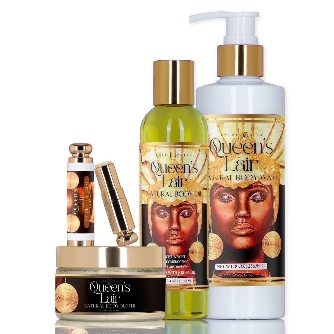 Premium Skincare Sets – Lemon Verbena, Winter Bliss & Queen’s Lair Collections – Vegan Body Wash Lotion Oil Butter Scrub Spa Gift Quartet (1 count (Pack of 4))