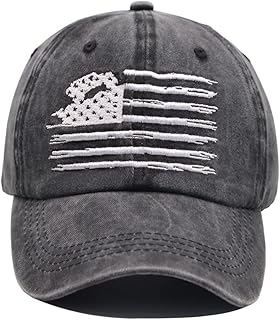 American Flag Trucker Hat, Adjustable USA Flag Car Baseball Cap Distressed Retro Washed for Men Women