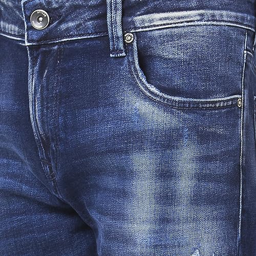 Image of Spykar Men's Kano Slim Fit Mid-Rise Jeans (Ankle Length)