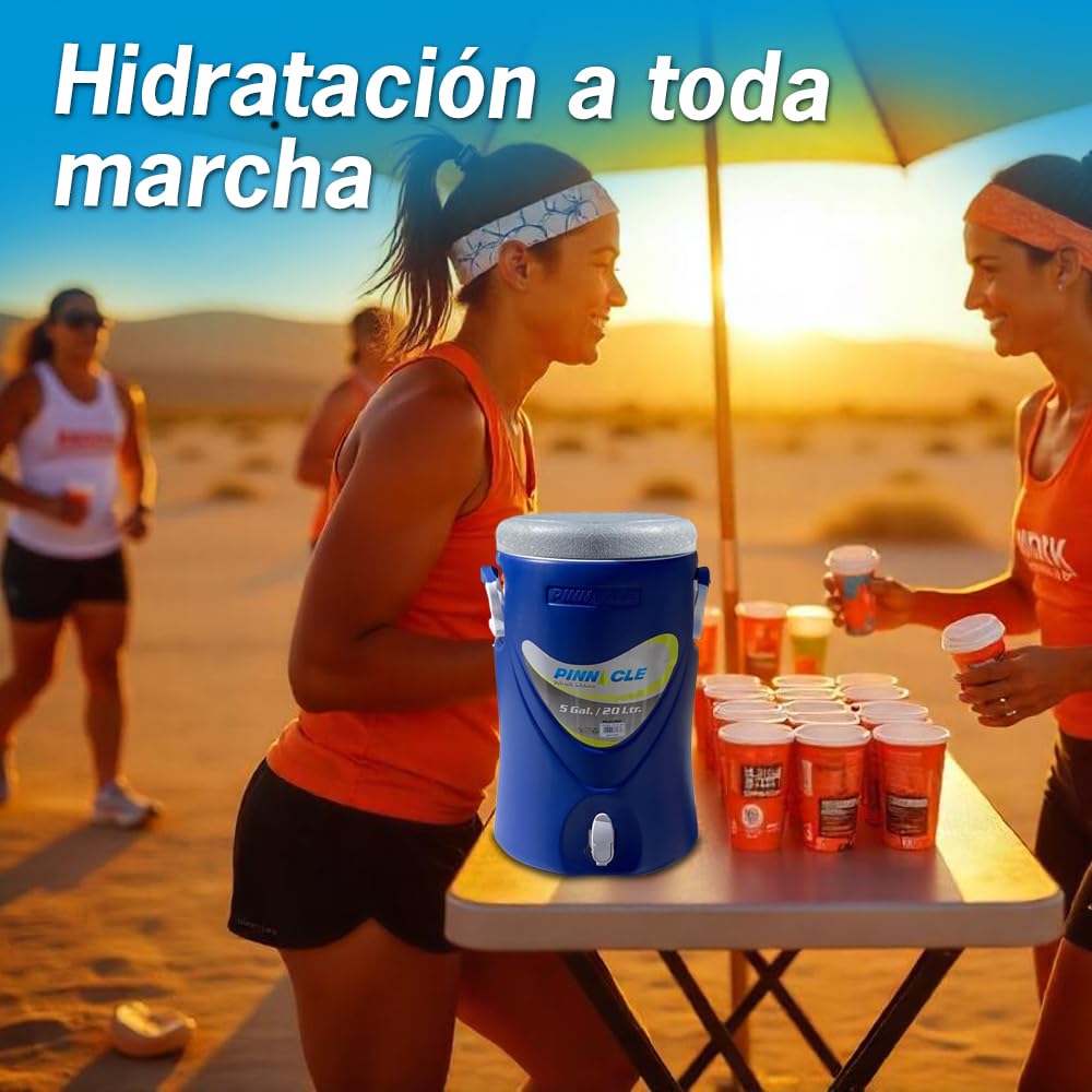 Pinnacle Bidones para Agua – Bidon Agua con Grifo y Dispensador de Agua – Ultra Resistente, con Aislante PU Ideal para Eventos Deportivos y Competiciones (20 litros)