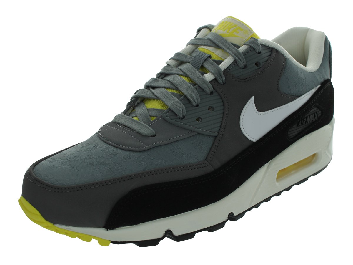 NIKE Men's AIR MAX 90 PREMIUM RUNNING SHOES 8 Men US (COOL GREY/WHITE/SAIL/BLACK)