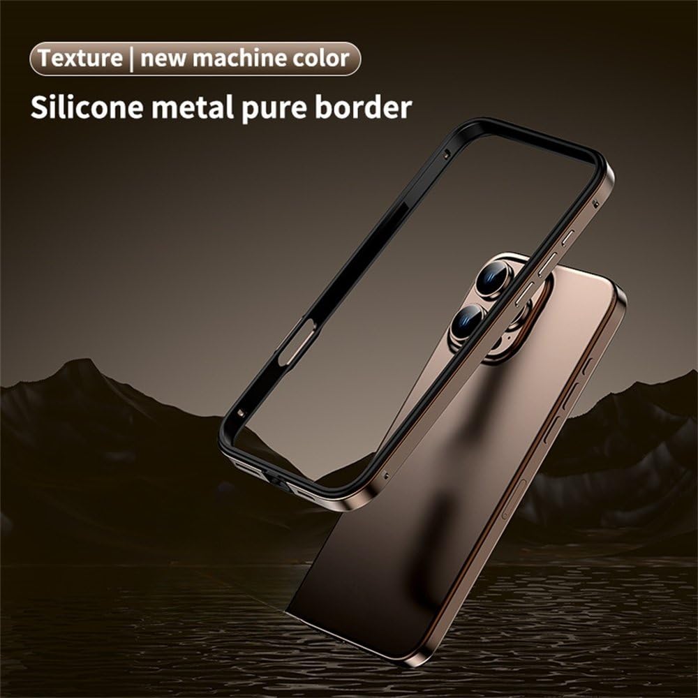Funda Protectora antigolpes con Marco de Metal de Titanio para iPhone 17, 16, 15 Pro MAX, 17 Air, 15, 16 Plus, Color sólido, Color A4, para iPhone 16 Pro MAX