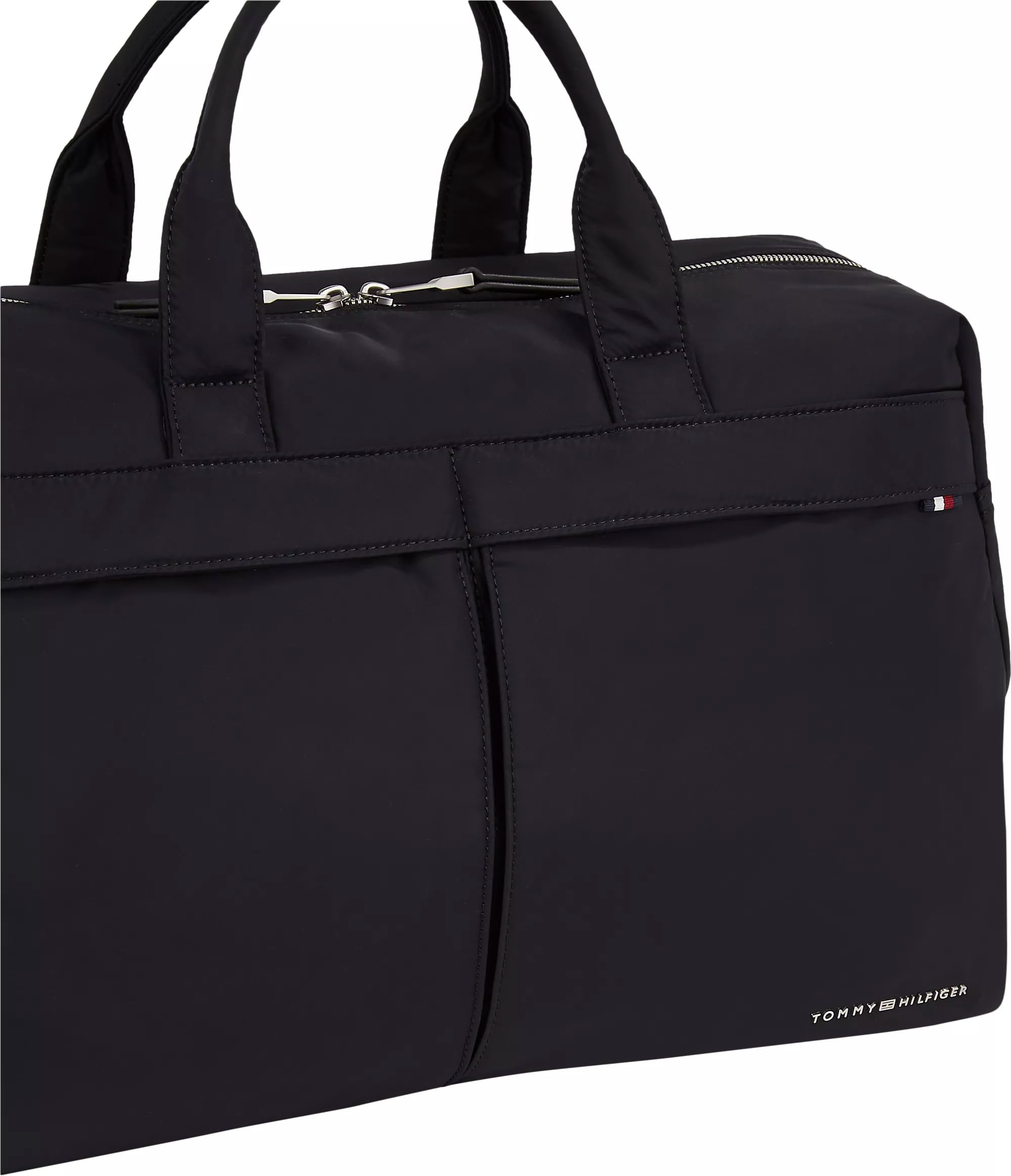 Tommy Hilfiger, TH Signature - Bolsa de lona para hombre, color negro, talla única, Black, Talla única, Informal
