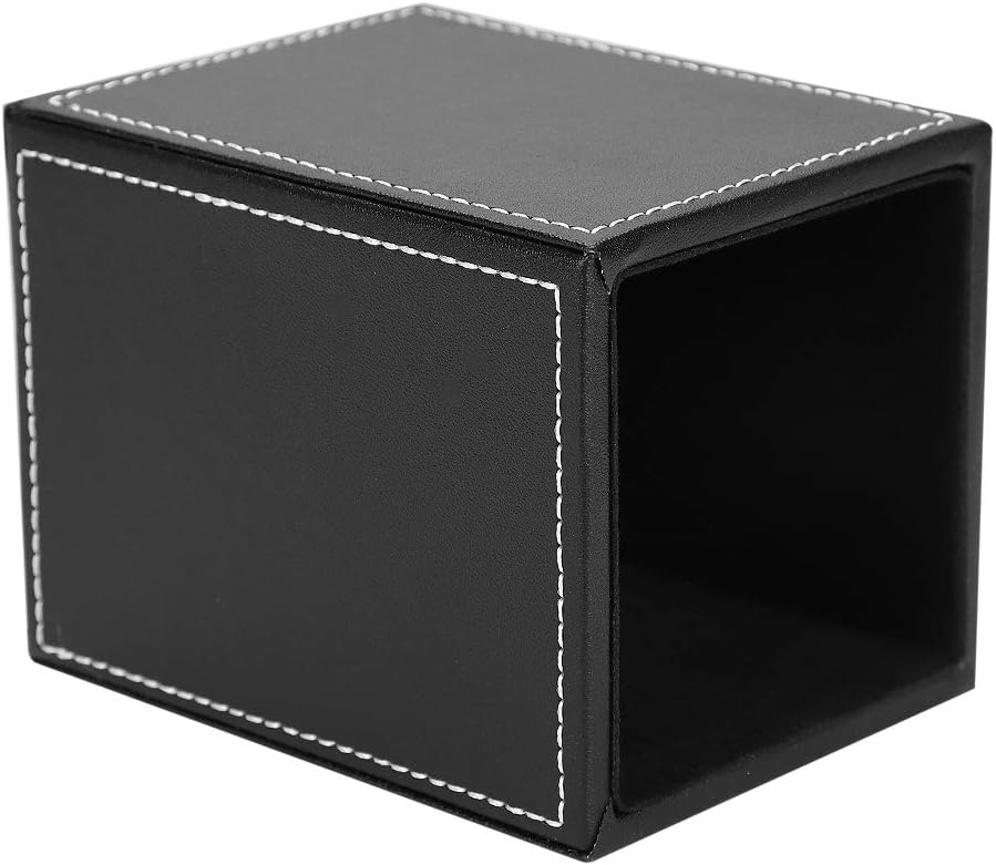 Square PU Leather Pencil Holder Desktop Stationery Organizer Case Office Supplies Container Box Home Hotel Desktop Decoration Office Supplies for Storing and Organizing Staplers Scissors Rulers Pens - Image 4