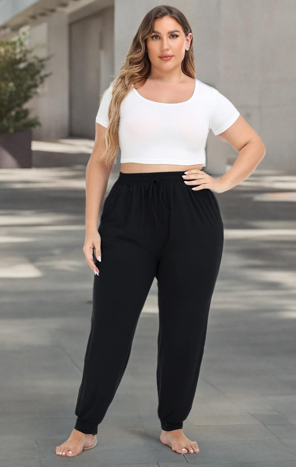 Kotii Women's Plus Size Joggers Plus Size Sweatpants Soft Lounge Pants Pajama Pants Workout Yoga Pants Casual - Image 8