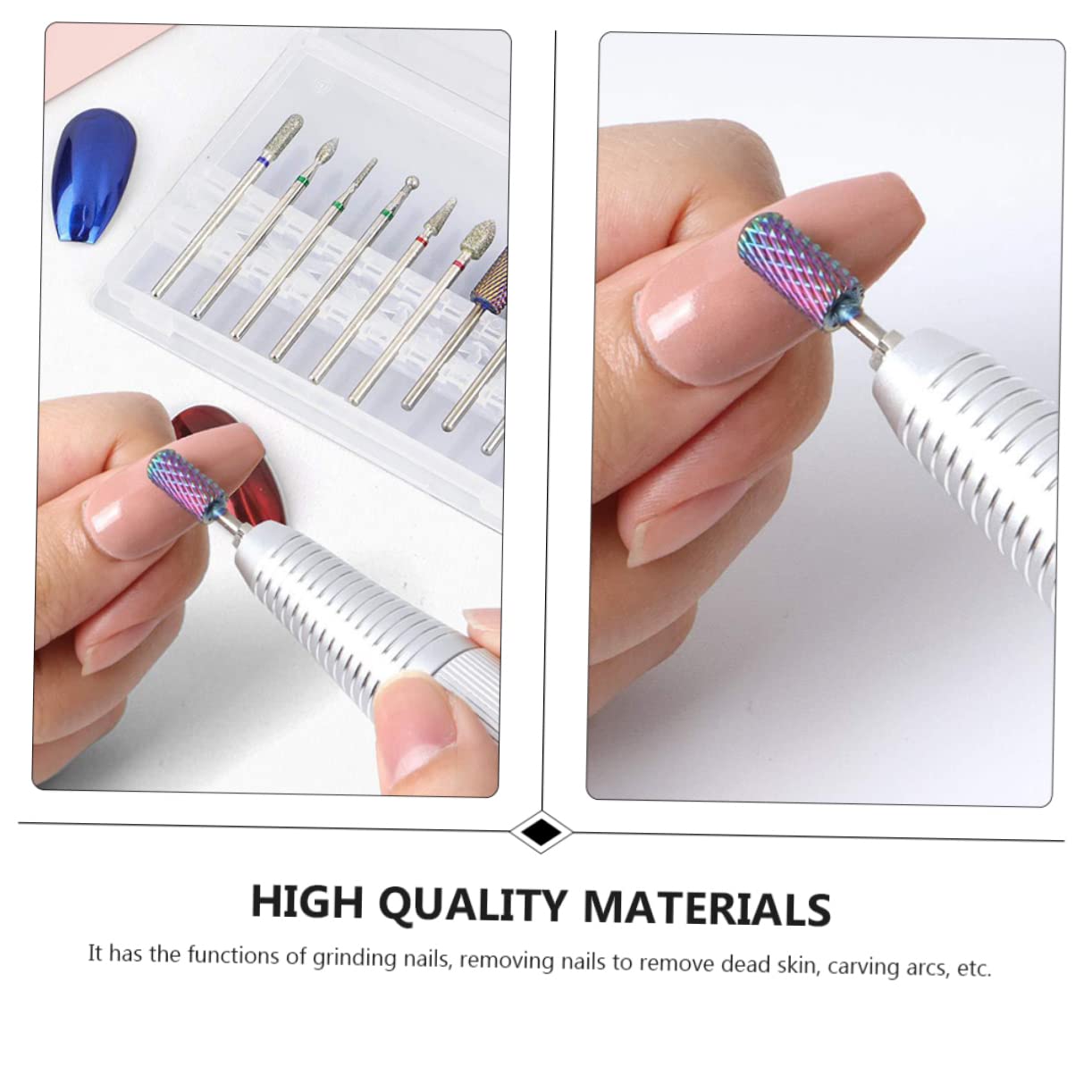 Beaupretty Lot de 2 Embouts de Ponçage pour Manucure Outils de Nail Art Machine à Polir Les Kit de Forets pour Salon de Manucure 10 Pièces