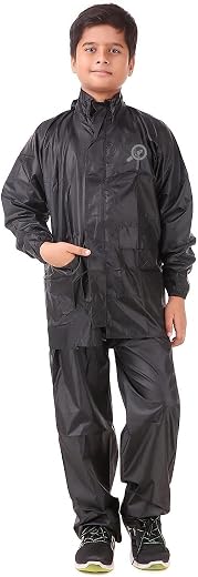 INFISPACE Boy's &amp; Girl's Lightweight Waterproof Raincoat/Rainsuit with Hood, Pockets &amp; Carry Bag