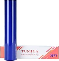 Vista 96 de TUMIYA HTV Heat Transfer Vinyl Rolls - 12" x 30 Ft HTV Vinyl, Black Iron on Vinyl DIY Design for T-Shirt (Black)