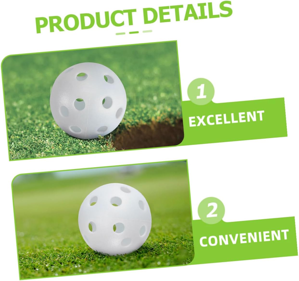 Didiseaon 100pcs Plastic Practice Golf Balls 26-Hole Hollow Airflow Design Indoor Outdoor Training Balls for Golf Practice and Mini Playground Use