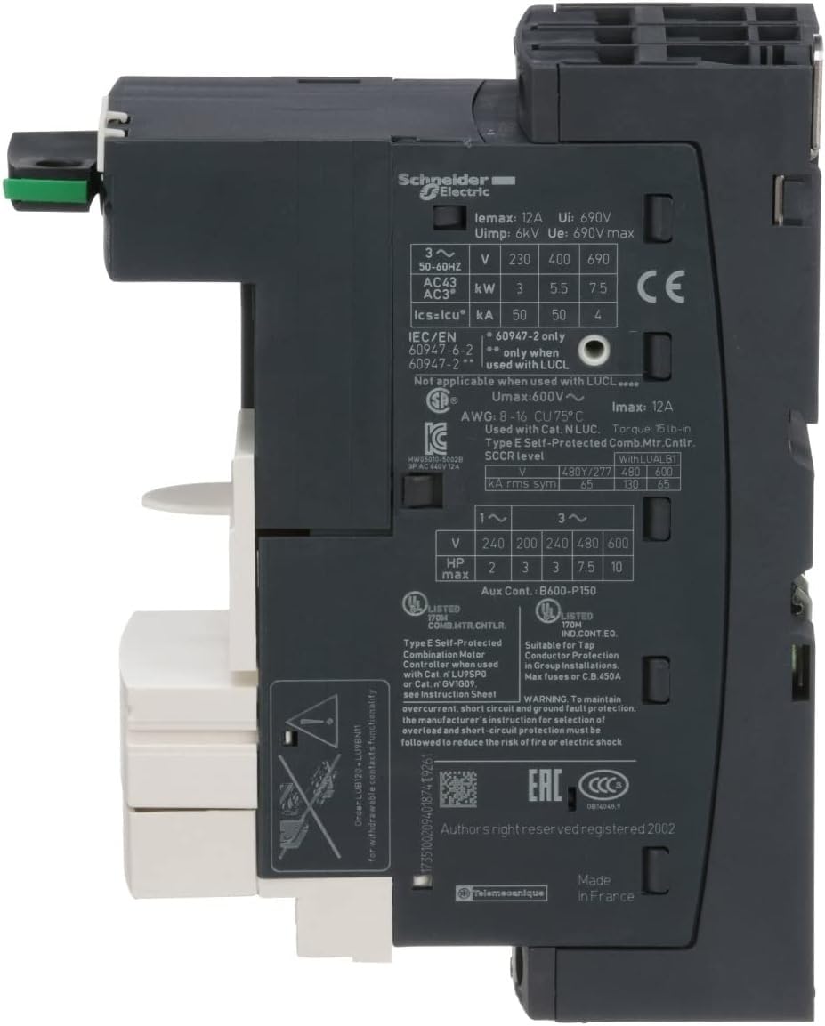 Schneider Electric LUB12 TeSys U Base Potencia, 12A, 126mm x 45mm x 154mm