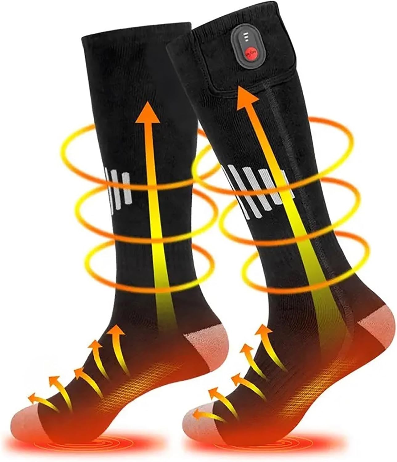 BAHREL Heated Socks, Upgraded 4000mAh Battery Powered Socks, Feet Warmer with 3 Heating Settings, Electric Thermal Warming Sock for Men Women Winter Outdoor Skiing Hiking