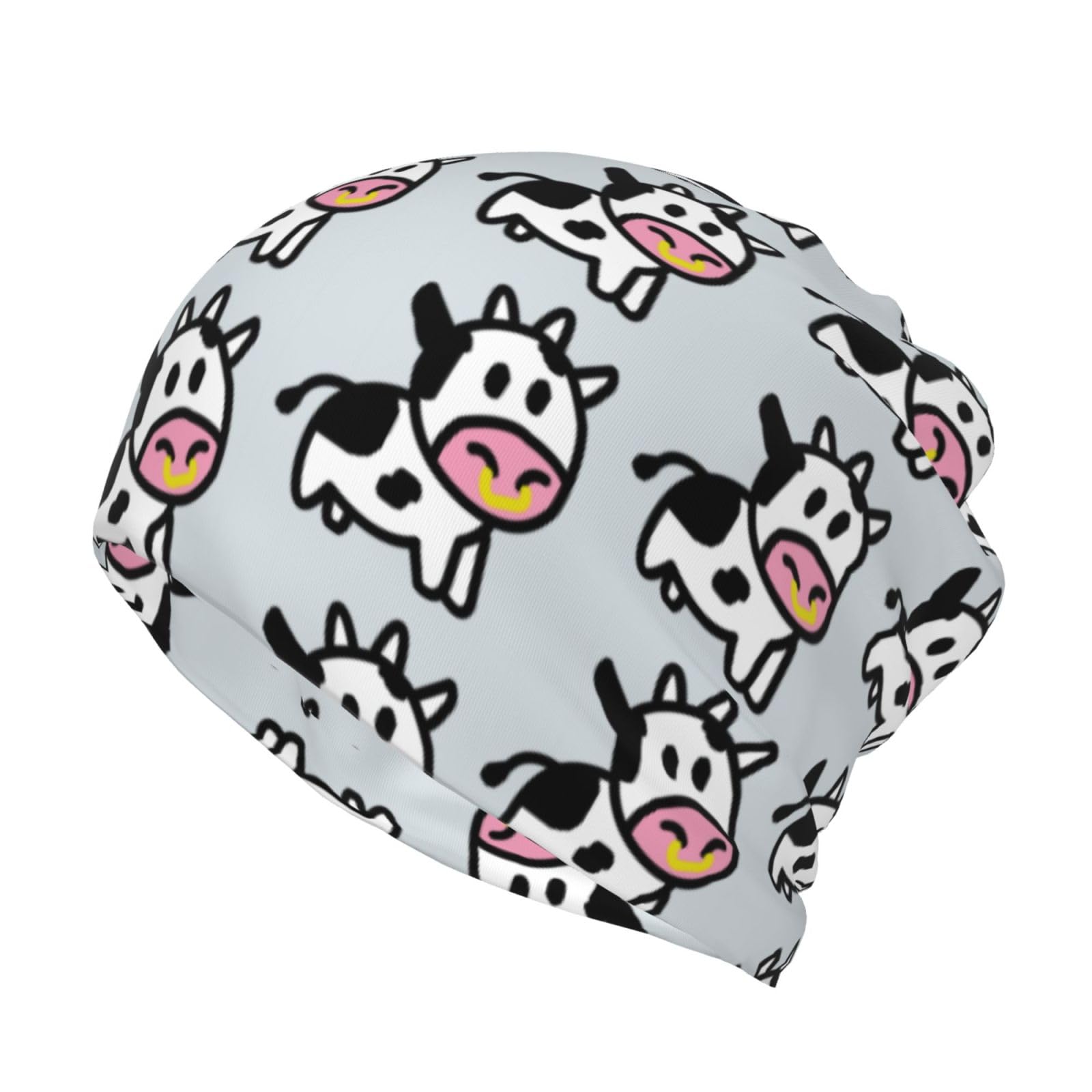 Kapptyy Unisex Black Cute Cow Winter Neck Gaiter Warmer Cover Ski Gaiters For Men/Women Beanie Hat With Scarf And Mask
