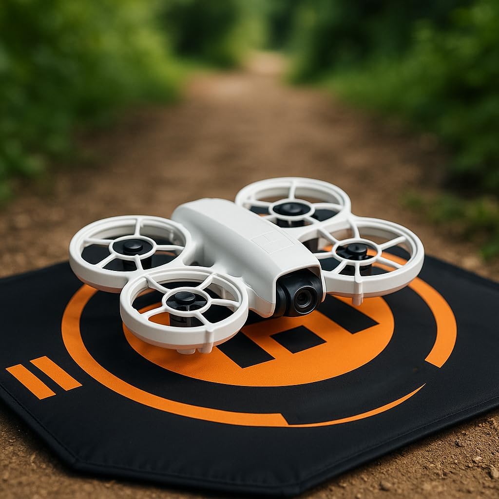 SHYAM DYNAMIC GROUPP 35cm Dual-Color Drone Landing Pad – Waterproof & Foldable Helipad for DJI Mini, Mavic, FPV, Phantom, Air Series & All RC Drones | High-Visibility, Heavy Duty (Black & Orange)