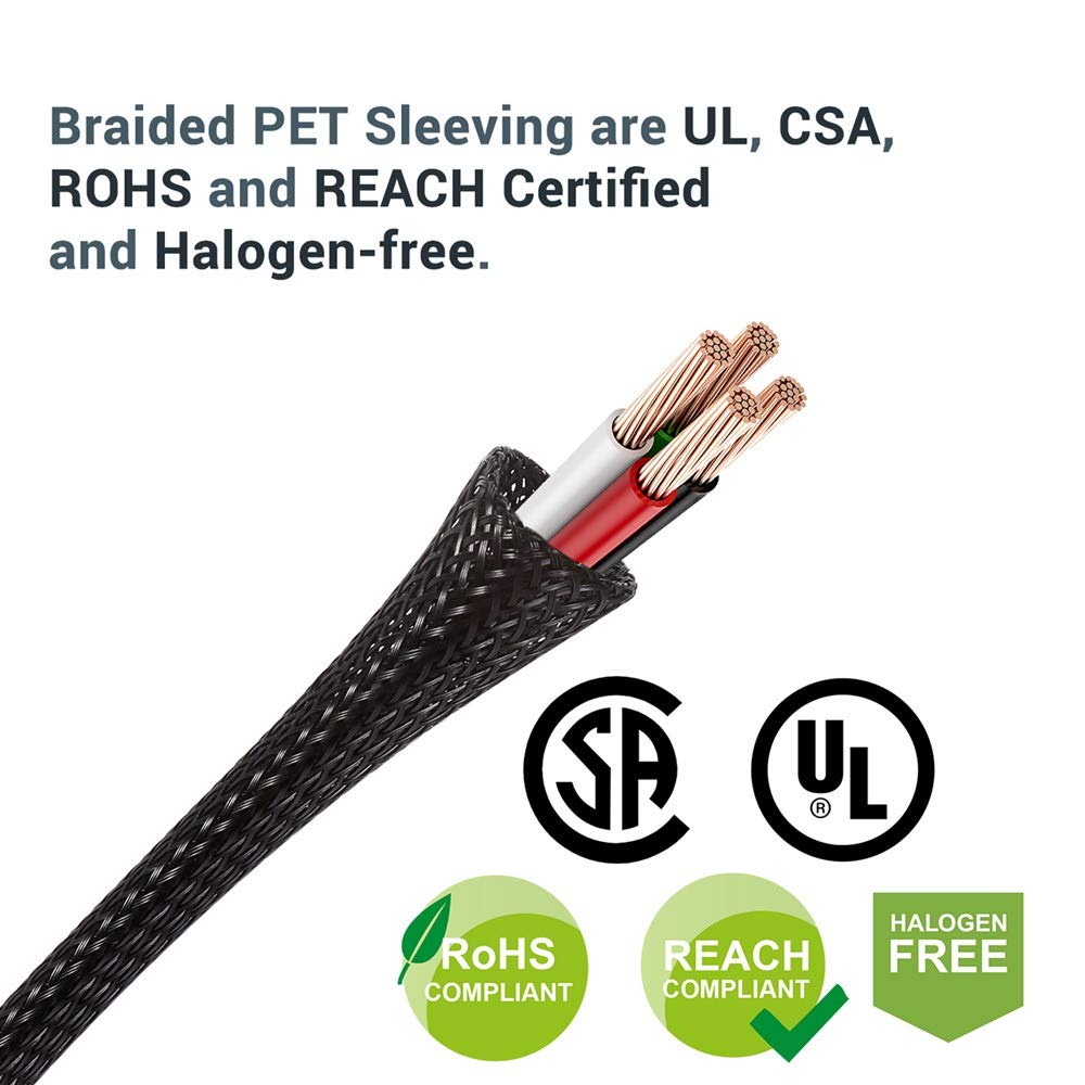 Buy Aibole 25Ft3/8 Black＆Red Cable Management Cord Protector Braided