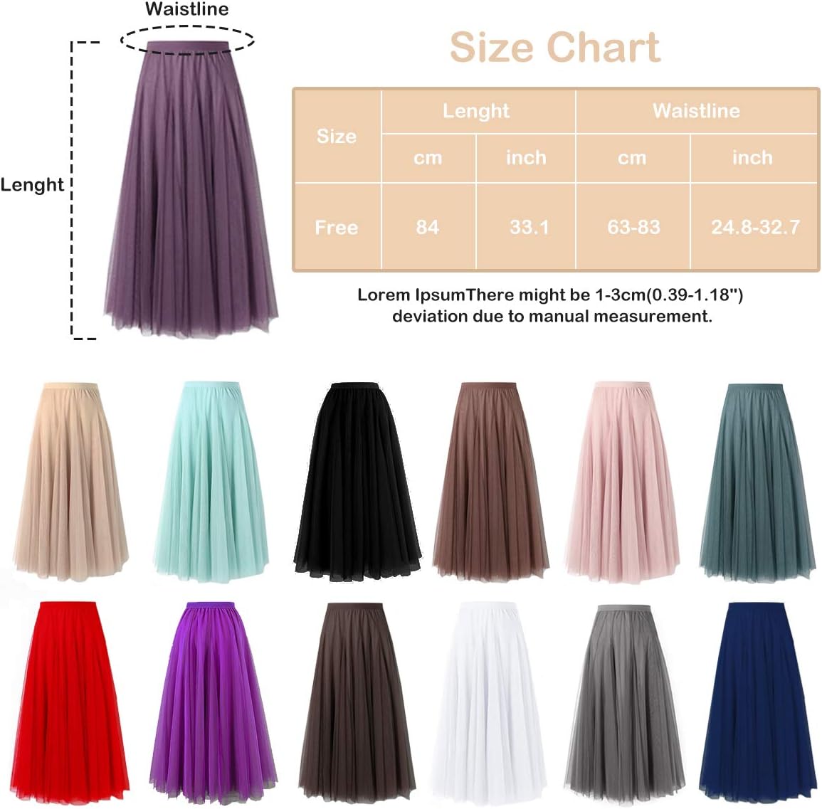 Tulle Skirts for Women Pleated Layered Tutu Skirt Ladies Elegant Flowy Long Skirts Bridesmaid Wedding Midi Skirt - Image 2
