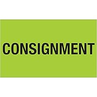 Vista 1 de Aviditi Tape Logic - Calcomanía verde fluorescente de 3 x 5 pulgadas, "Consignment", para envío, manipulación, embalaje y mudanza