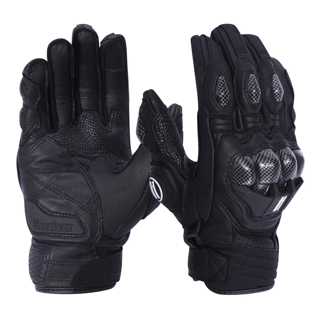 Harssidanzar Motociclette in pelle per uomo donna,Motociclette Powersports guanti da KM046EU