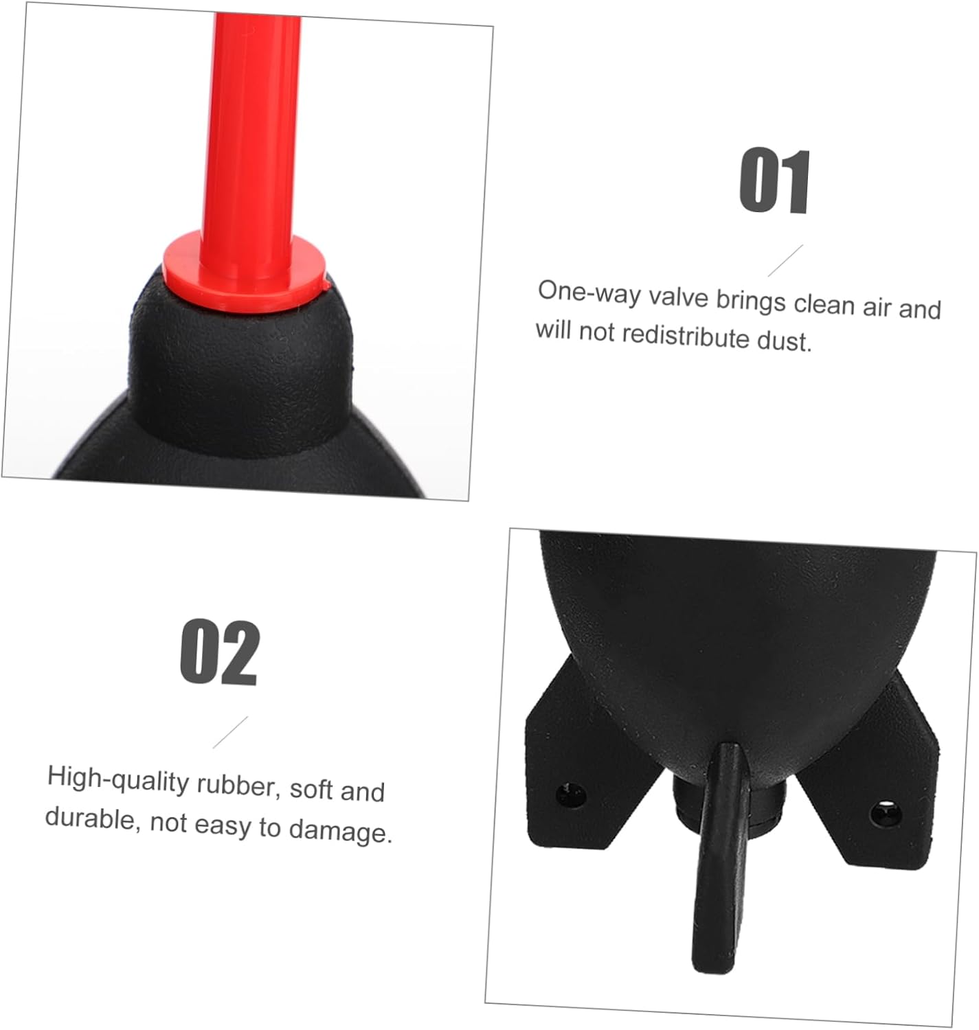 jojofuny 6pcs Camera Lens Air Blower Cleaner Safe Dust Cleaner for Keyboards Screens and Precision Instruments Red Black