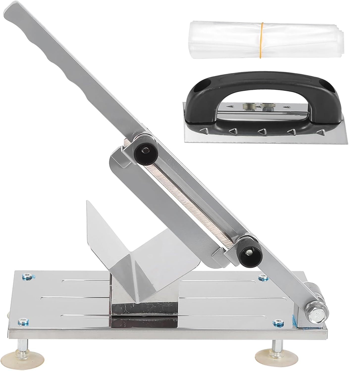 Manual Meat, Meat Cutter, Tabletop Type, Frozen Meat, Home Use, Commercial Use, Meat, Thin, Adjustable Thickness From 3 to 15 Mm, Can Cut Meat, Fruit, (#1)