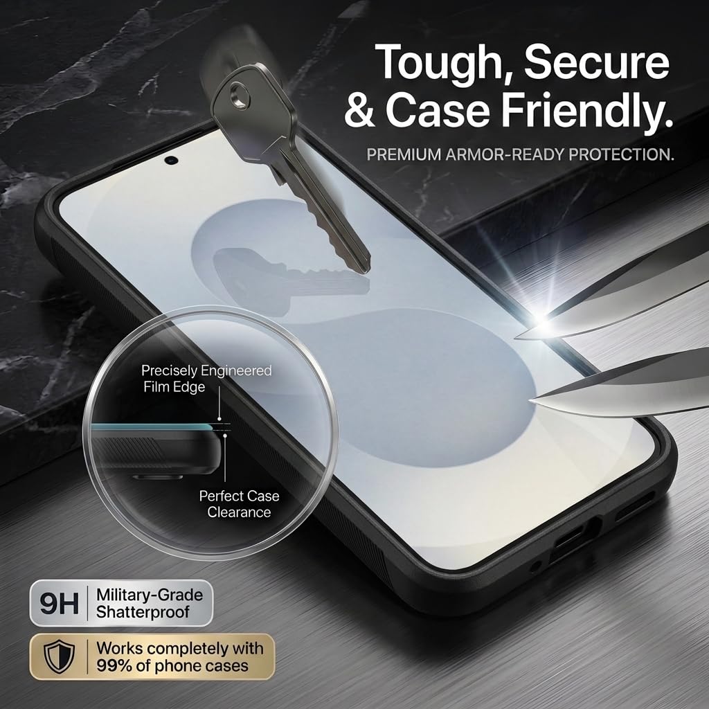 Didisky Confezione da 3 pellicole protettive opache per Samsung Galaxy S24 Plus/S25 Plus, vetro antiriflesso con kit di allineamento automatico per un'installazione impeccabile senza bolle