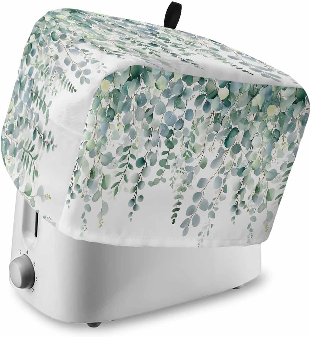 Purple Eucalyptus Leaves Toaster Cover 2 Slice with Pockets, Watercolor Spring Summer Botanical Dustproof Cover for Kitchen Small Appliances and Fingerprint Protection, Kitchen Bread Machine Protector