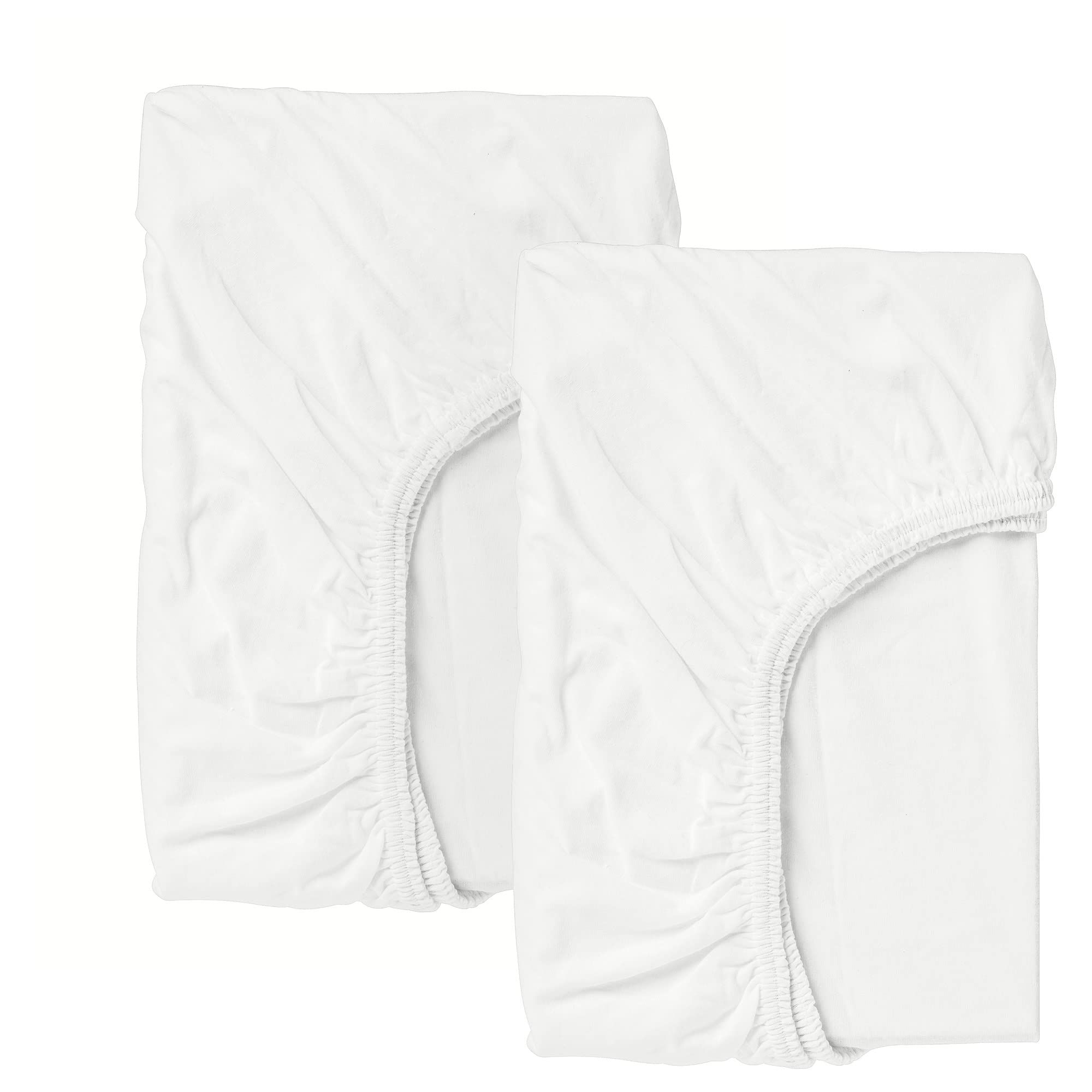 Drap housse bébé 60x120 cm LEN blanc pour éviter les plis sous le dos de bébé