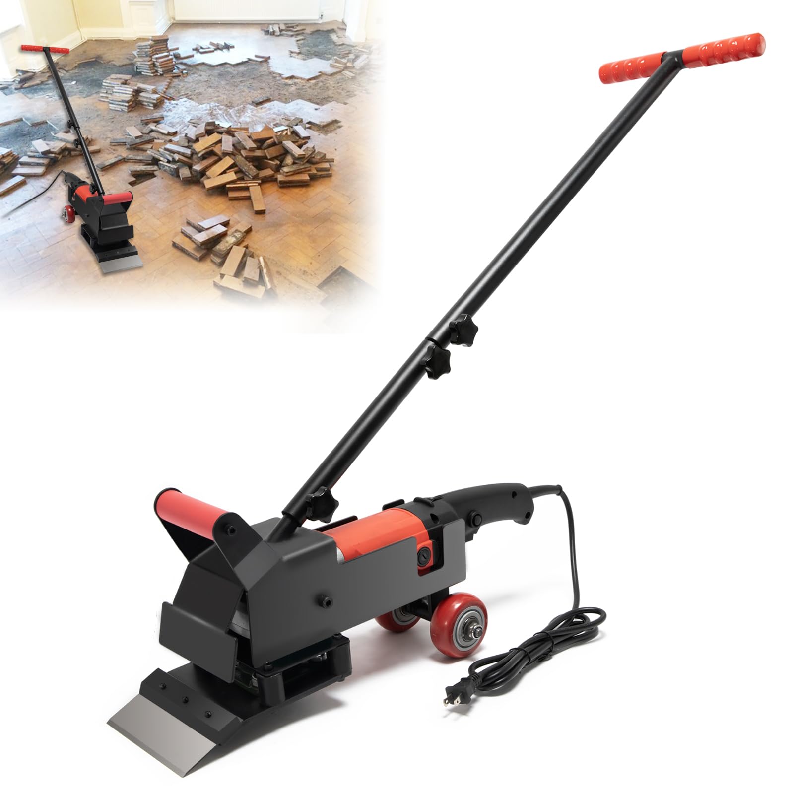Photo 1 of Electric Floor Scraper with 2 Blades, Detachable Handle, High-Powered Motor Suitable for Remove Carpet, Underlay, Vinyl, Glue-Down and Parquet Flooring