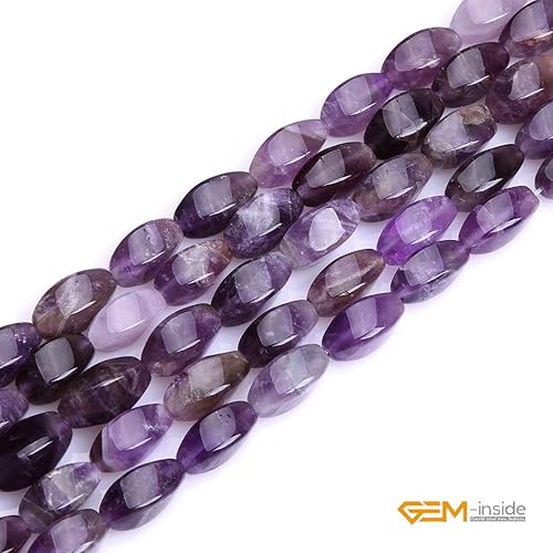 Miniatura 3 de GEM-Inside - Cuentas sueltas de amatista genuina natural, 0.315 x 0.630 in, cuentas de energía para hacer joyas, 15 pulgadas