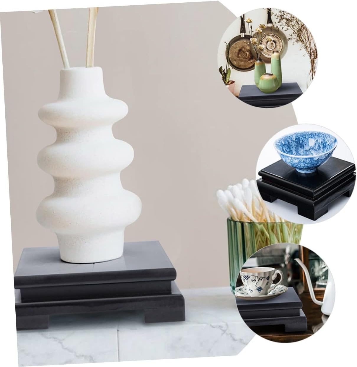 PRETYZOOM Wooden Plant Stand for Home Display Sturdy Riser for Flowerpots and Sculptures Height Natural Wood Craftsmanship for Indoor Decor and Fish Tank Support