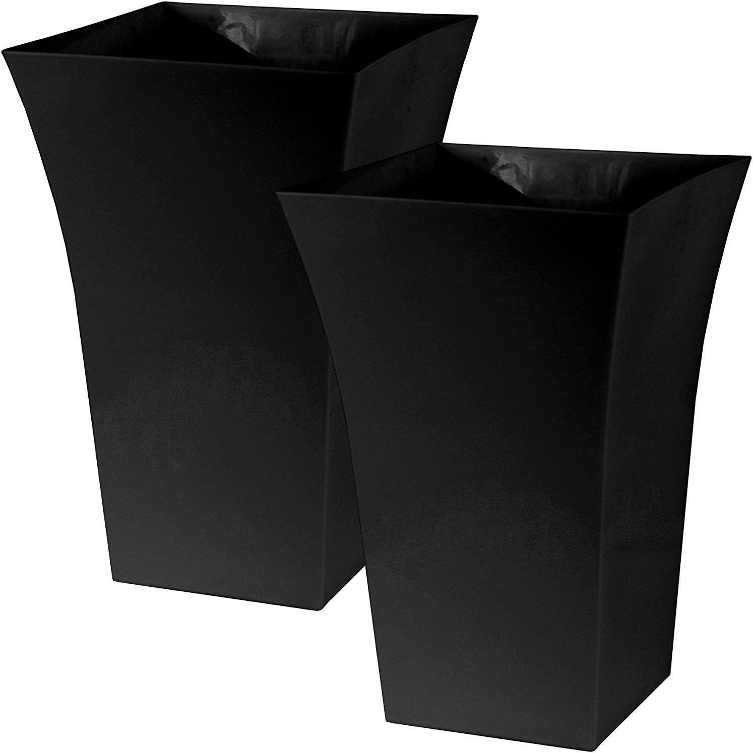 Ceramica Black Square Large Planter Amazon.co.uk Garden