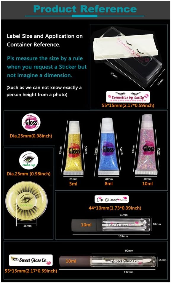 Lip Gloss DIY Sticker,Clear Lip Gloss Tube Label Personalized Vinyl Label for Lip Gloss Empty Tube Empty Bottle Lip Gloss Sticker Lip Gloss 100PC (3.5X6CM)