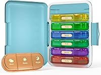 Vista 17 de Organizador semanal de píldoras 4 veces al día, caja de píldoras de 7 días 4X, estuche de píldoras portátil para viajes
