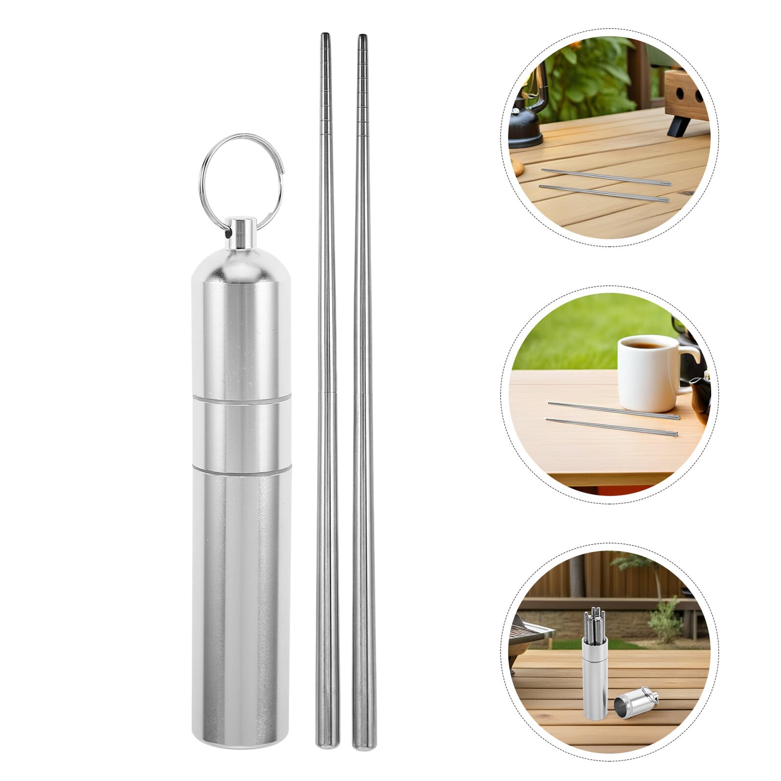 TOYANDONA 2 Juegos Foldable Stainless Steel Reusable Utensils For Camping Hiking Travel Compact Portable Metal Tableware For Outdoor Use