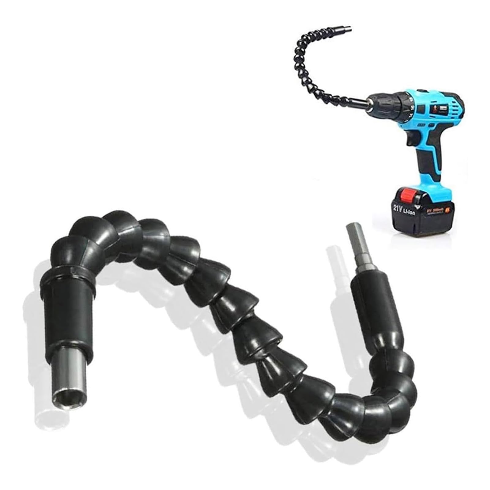 Rongon Flexible Extension Screwdriver Bits Holder Magnetic 1/4 inch Hex Shank Shaft, Screw Power Drill Connection Tips Flex Adapter W/Extend Quick Connect Drive Shaft Tip Drill Bit Kit Adaptor
